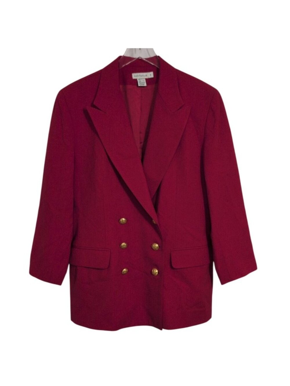 Vintage Ann Taylor Wool Blazer Womens Size 14 Red Academia Preppy Corporate